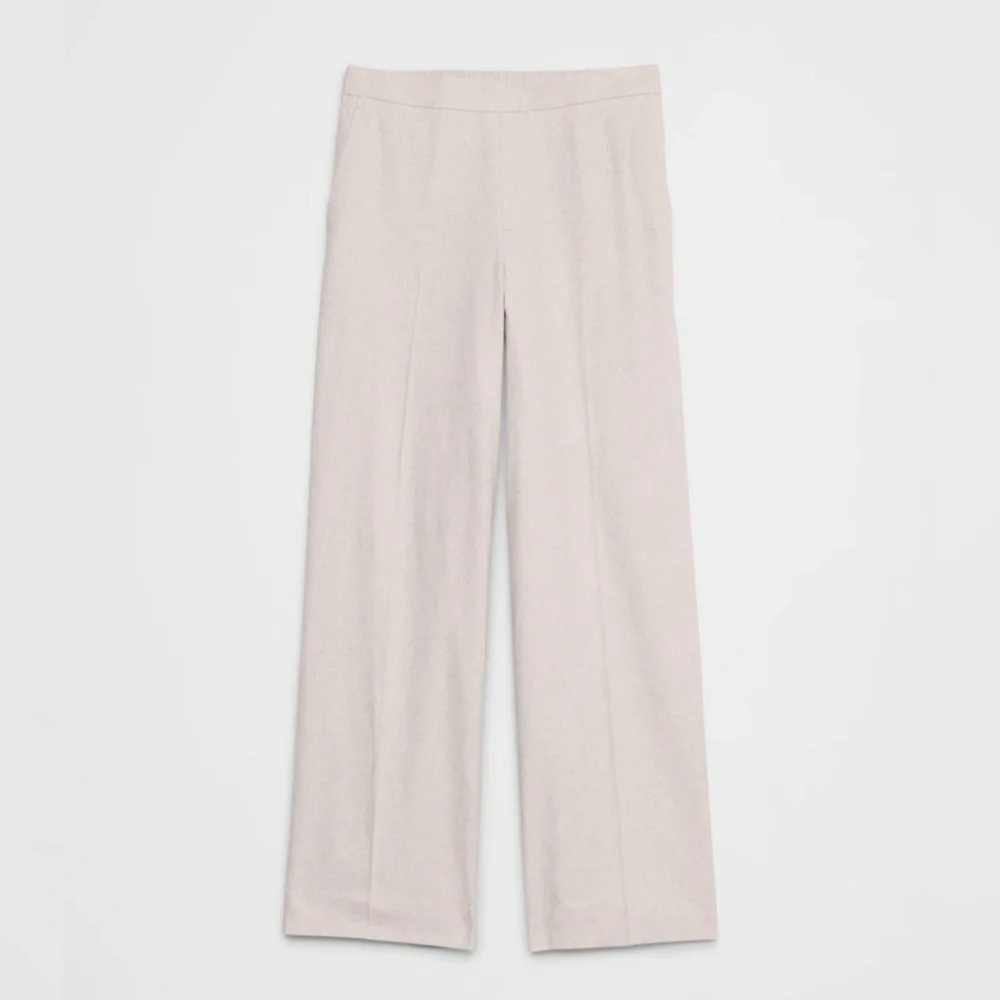 NWT! BANANA REPUBLIC BLACK HAYDEN WIDE LEG LINEN BLEND PULL ON PANT